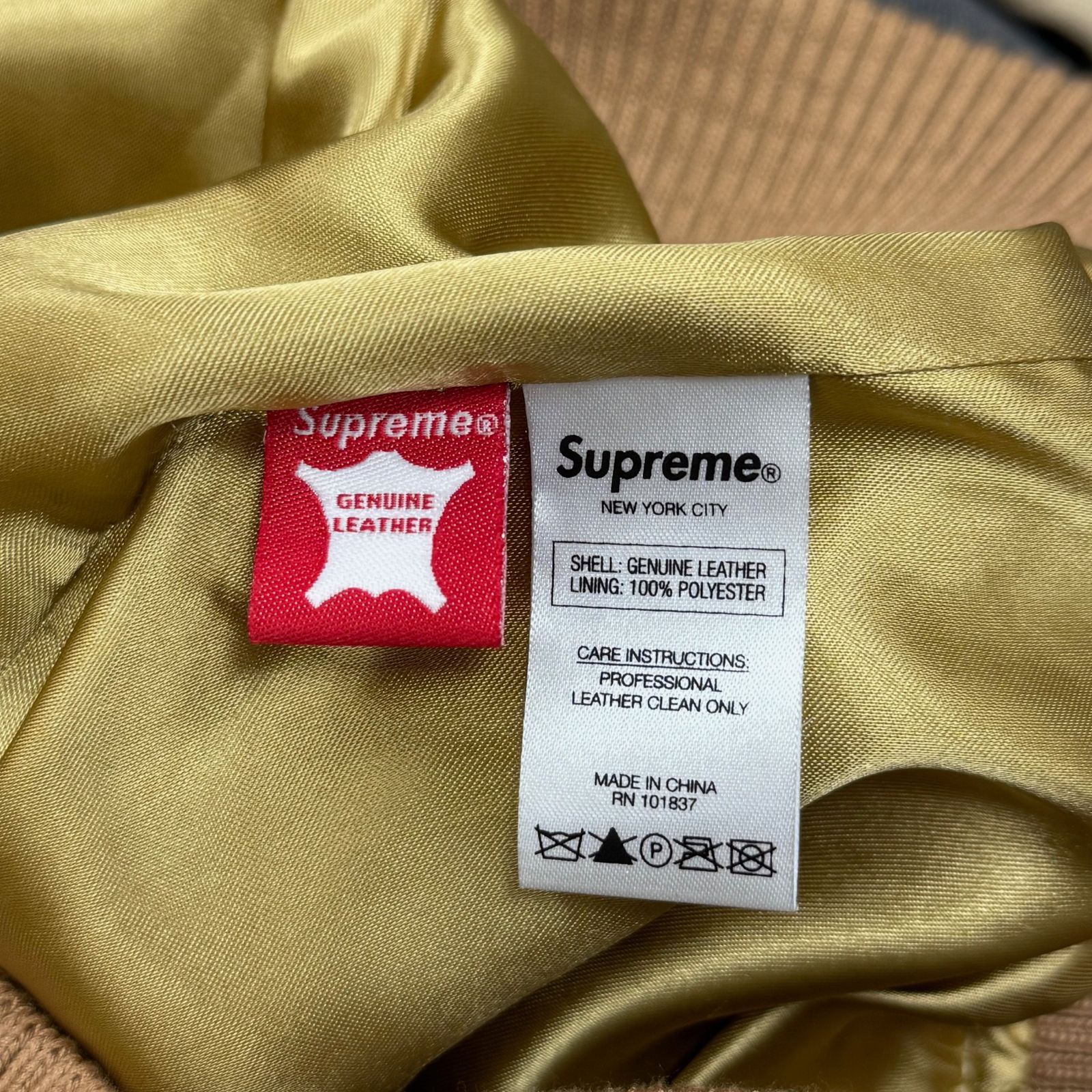 国内正規 Supreme 17SS Leather MA-1 Jacket Desert Camo レザー MA-1 