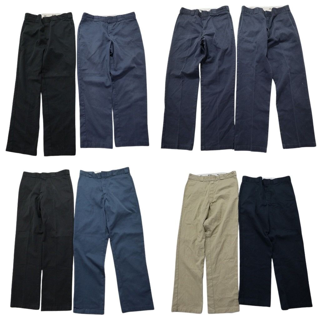 古着卸 ディッキーズ DickieS 874 ワーク パンツ 8枚セット メンズ 34 ワーク ブラック ネイビー ベージュ 古着 MZ7521