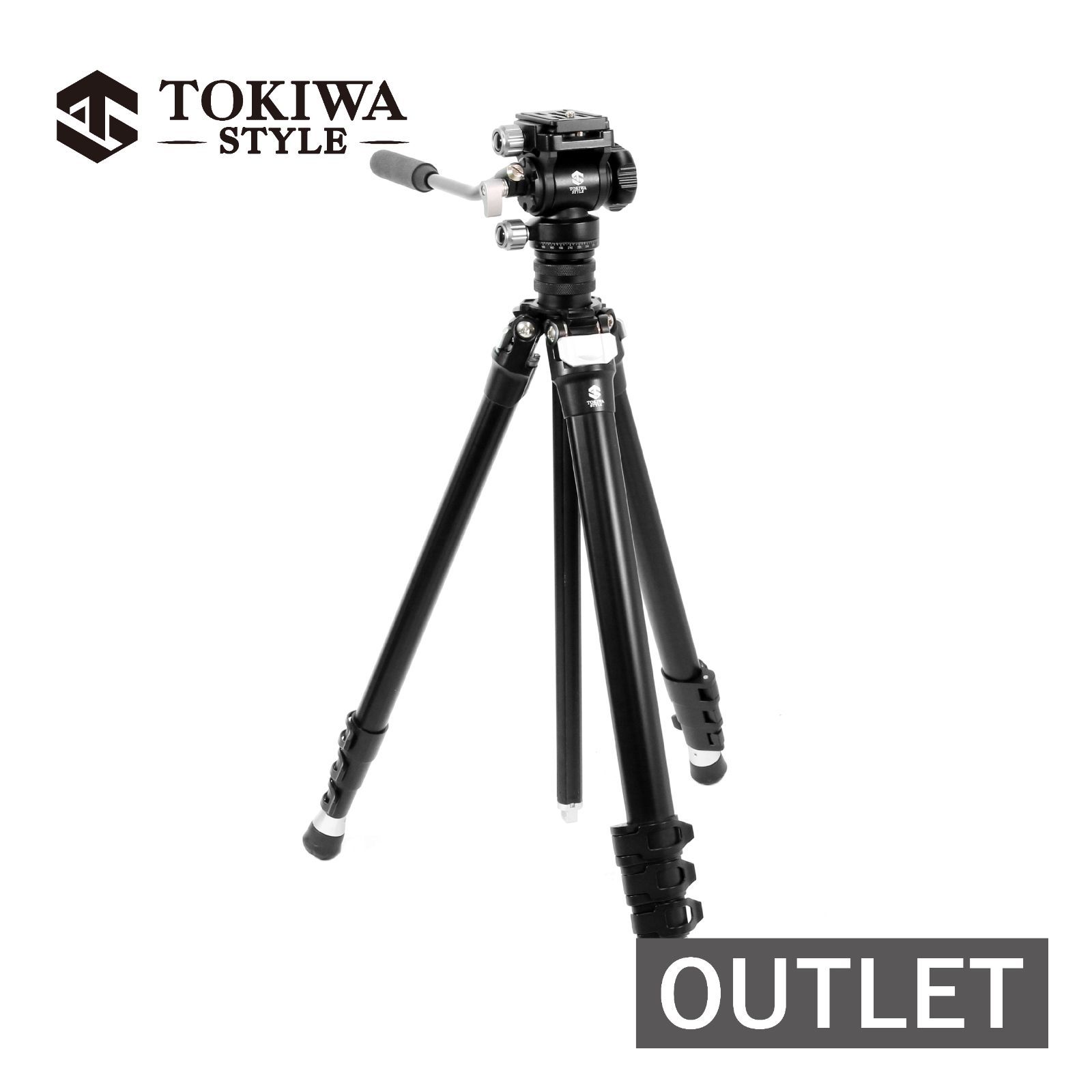 アウトレット品 TOKIWA STYLE TA304AS＋VA42S アルミ4段三脚ビデオ雲台セット