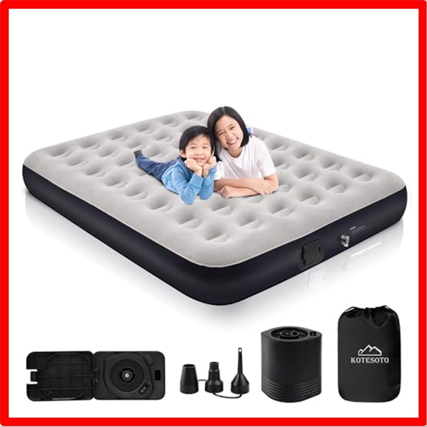 エアーベッド 電動 ポンプ内蔵ダブル電動エアーベッド キャンプ マット 25cm ダブル】 エアーベッド電動ポンプ内蔵 25cm厚90秒自動膨張 エアー