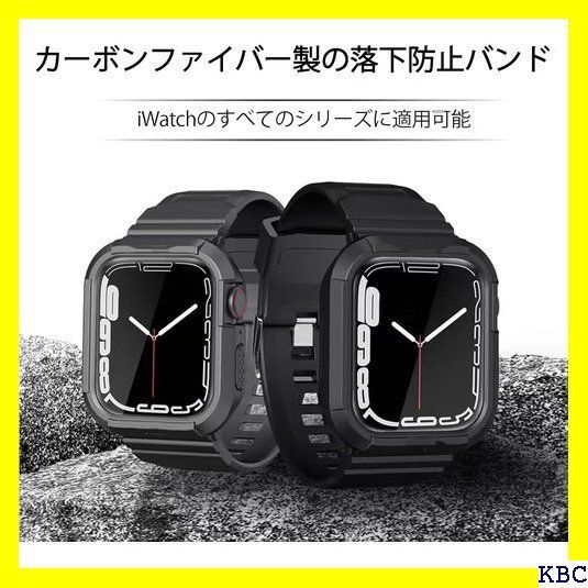 TOORQR コンパチブル Apple Watch バンド アップルウォッチ バンド 41mm 40mm 38mm アップルウォッチ ケース カバー PC TPU 二重構造 軍用グレードの保護 落下防止 耐衝撃 耐久性 傷防止 長さ調節 応-ブラック 242