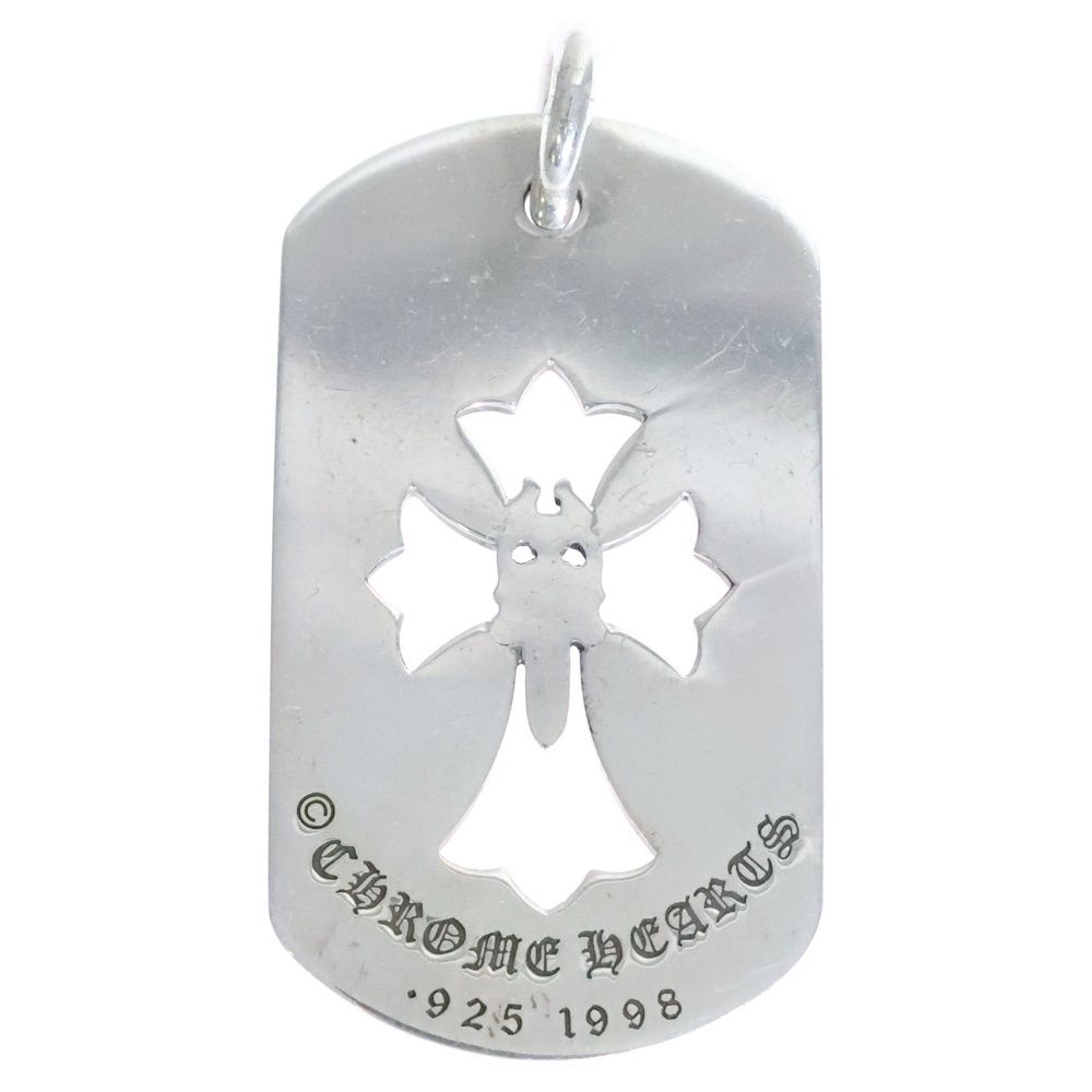 CHROME HEARTS クロムハーツ D TAG LRG CROSS DAGG カットアウトクロスダガー ラージドッグタグネックレストップ シルバー