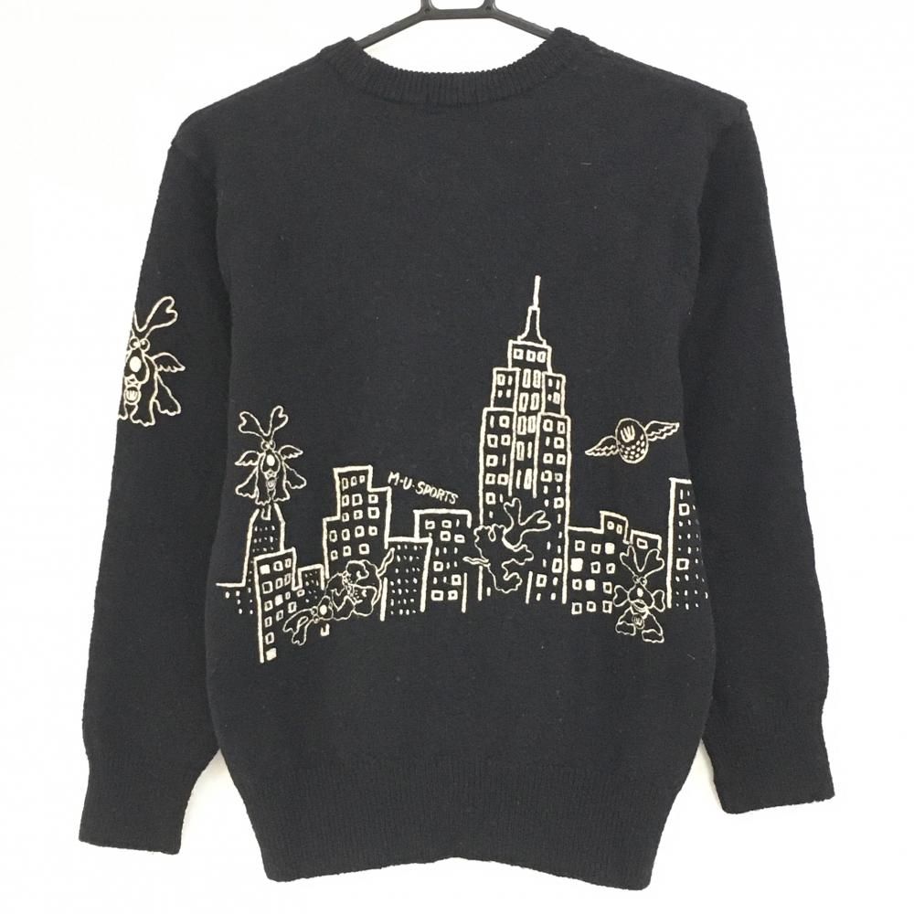 新品未使用　M・U SPORTS 　ゴルフウェア　ウールニット　ブラック　M MUスポーツ ゴルフ ニット coco 中古 エムユースポーツ MU SPORTS