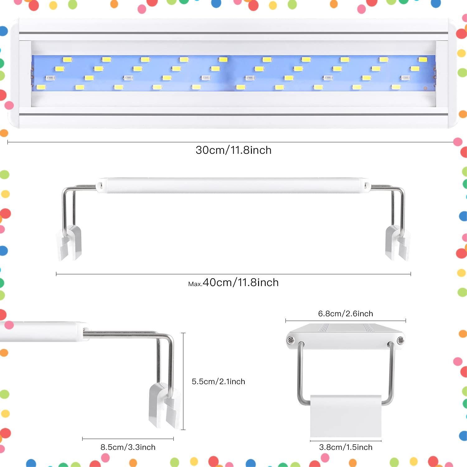 【在庫セール】アクアリウム ライト 8W 30～40CM水槽対応 40LED(5青35白) 水槽ライト LED 魚ライト LEDGLE 水槽照明・水草育成・観賞魚飼育