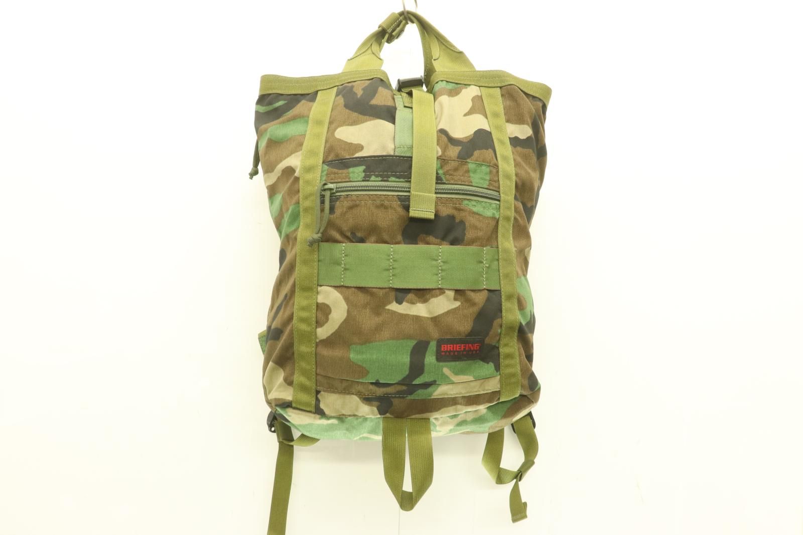✨BRIEFING 迷彩 カーキ リュック 軽量 多機能✨ 中古】 BRIEFING メンズリュック バックパック -- リュック