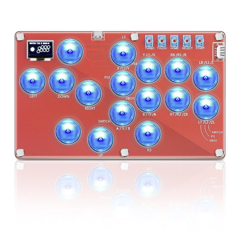 ITEFDTUTNE レバーレス アケコン 超薄 2024発売アップグレード版 アーケードコントローラー PC・PS4・PS3・Switch Steam Deckなど対応 RGB LEDライト ホットスワップ 連射機能 格闘ゲーム向け 日本語説明
