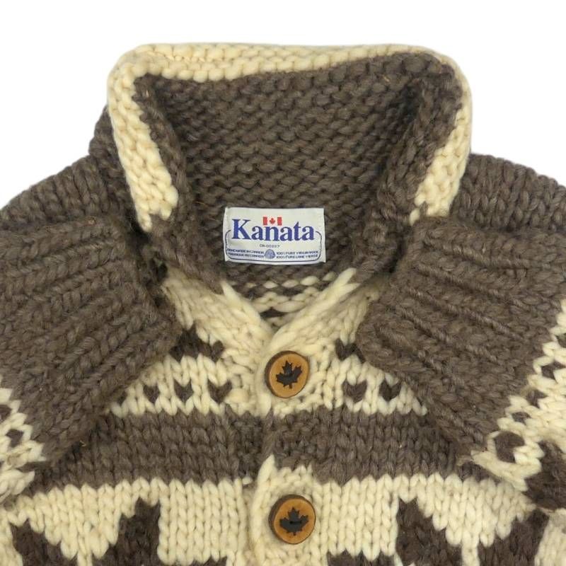 【XL相当】KANATA /カナタ カウチン 雪結晶 カウチン セーター kanata ニット XL 雪 スノーフレーク カナダ製