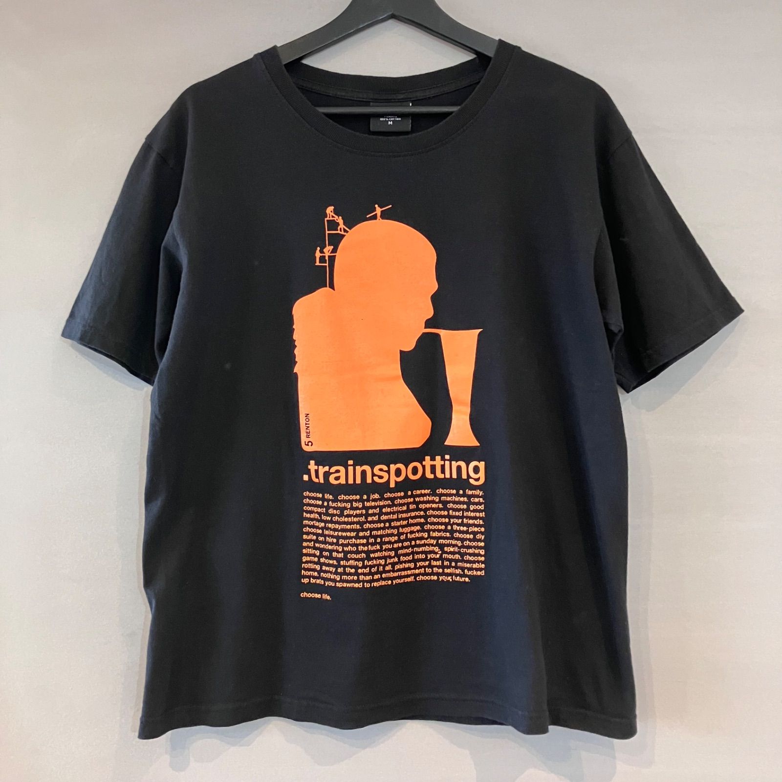 Trainspotting トレインスポッティング BROADWAY 映画Tシャツ ムービーTee 黒 × 橙 ブラック オレンジ Mサイズ