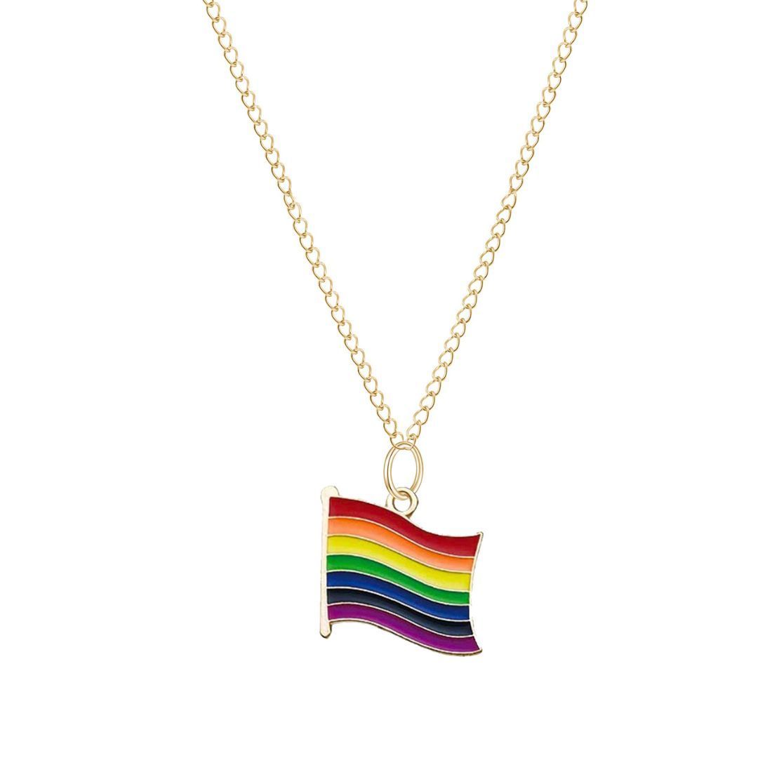 LGBTQ レインボーフラッグ プライドチャーム ネックレス アクセサリー 