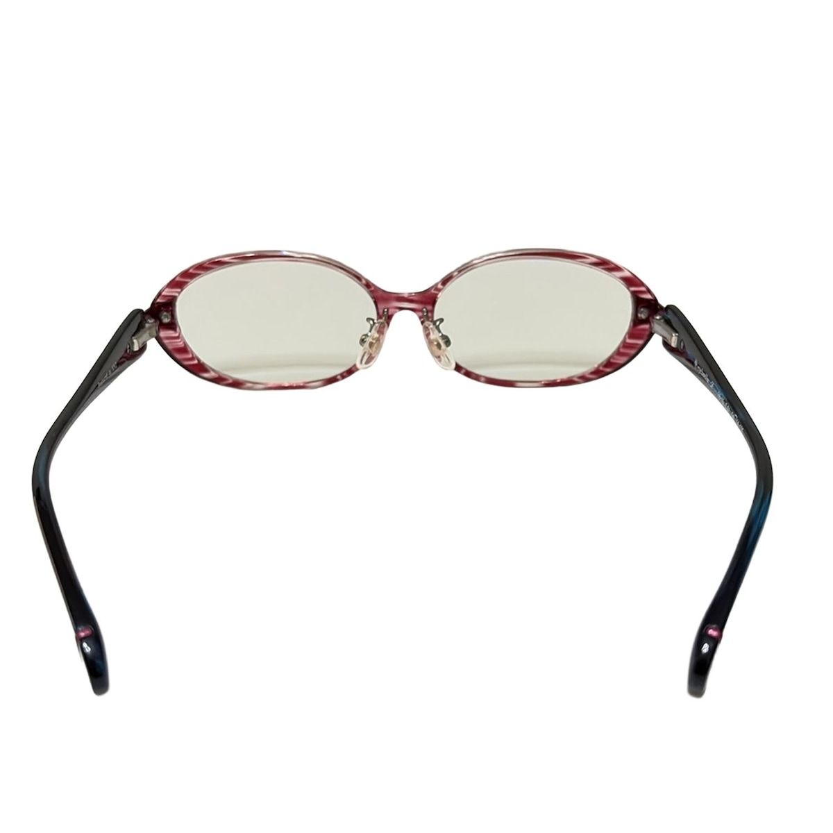 eyebrella(アイブレラ) メガネ美品 - クリア×ピンク×ダークネイビー 度  