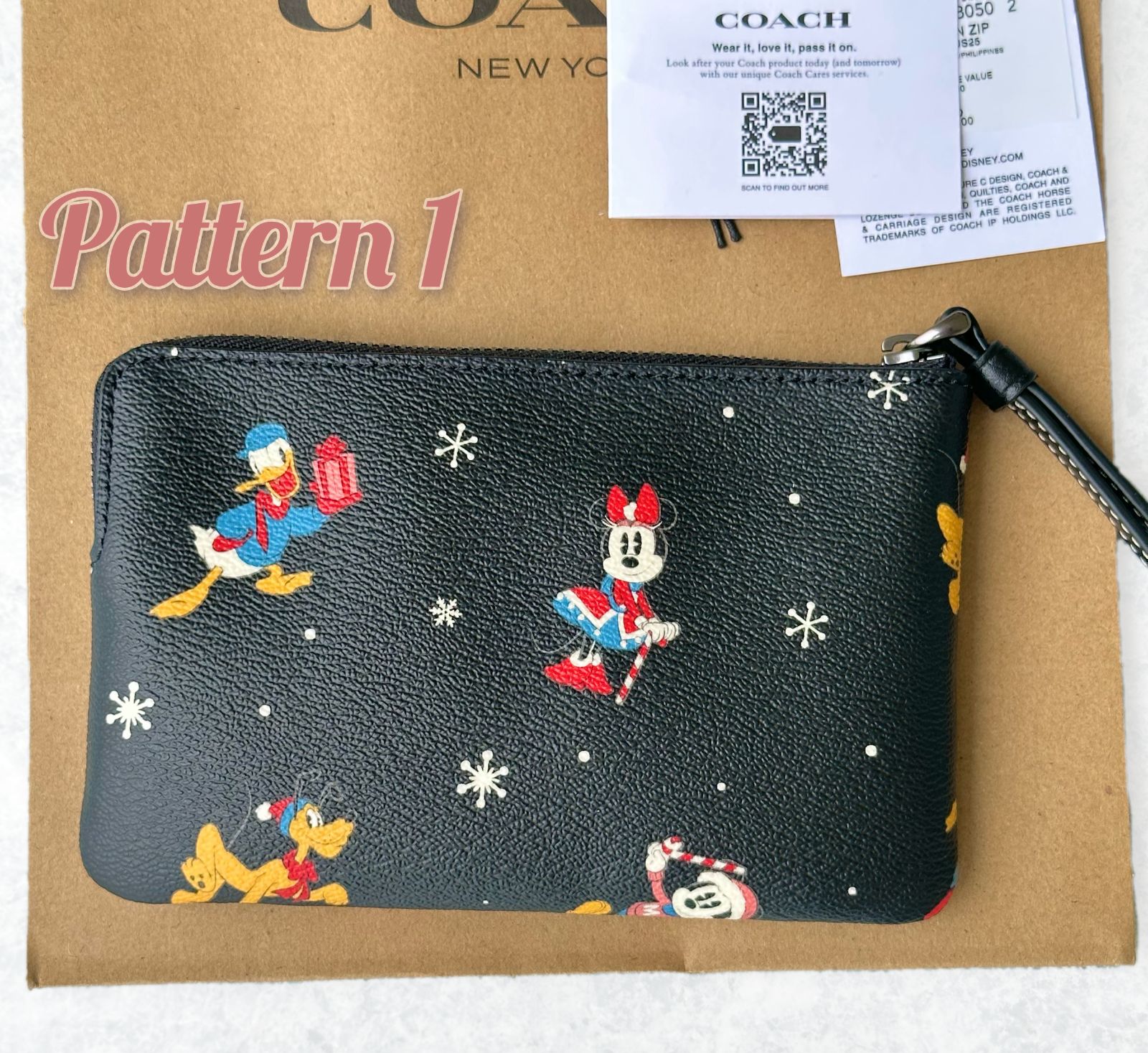 新品] ディズニー×コーチ コーナージップリストレット ホリデー