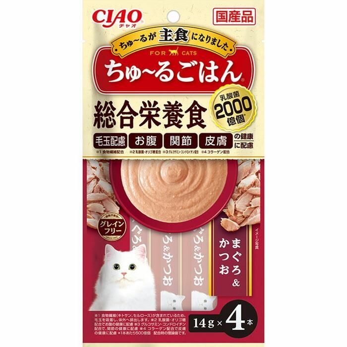 同梱不可 48個セット いなばペットフード CIAOちゅ～るごはんまぐろ＆かつお14g×4本