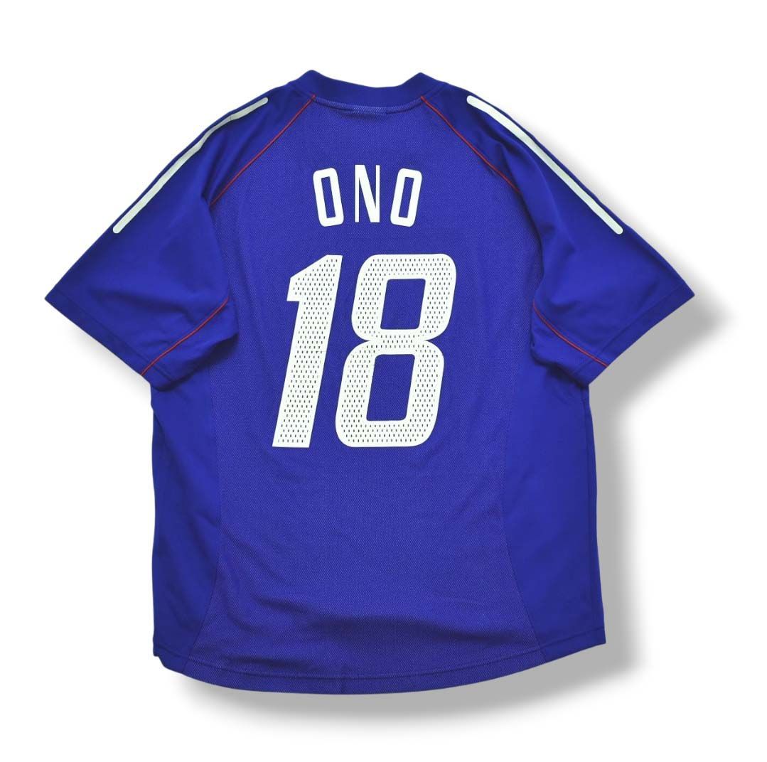 adidas - 小野伸二 アディダス 日本代表ユニフォームシャツ メンズO背番号18 美品 日本製 アディダス adidas 2002 日本代表 HOME 1st ♯18 小野