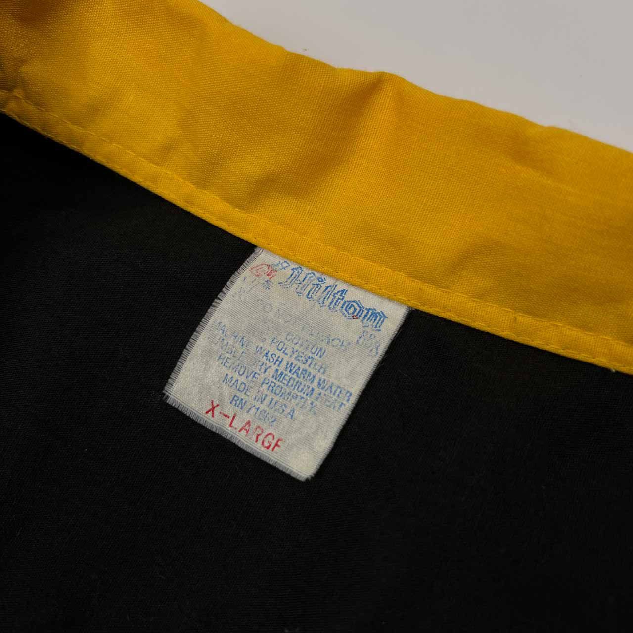 ヒルトン　ボーリングシャツ　ブラック×イエロー　スカンクプリント　XL 70s 80s USA製 Hilton ヒルトン ボーリングシャツ サイズ XL