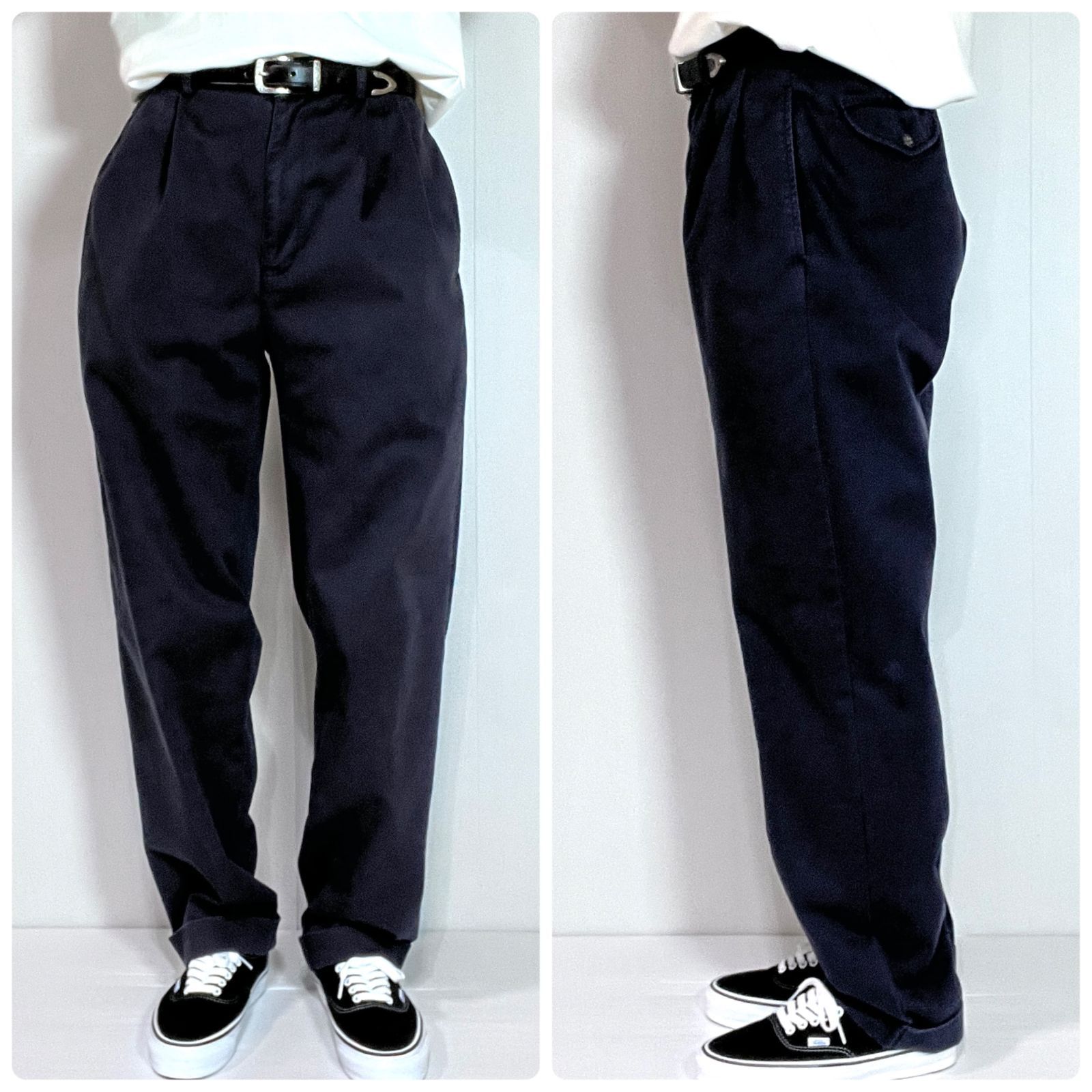 90s polo ラルフローレン ポロチノ HAMMAND PANT ネイビー 90s レアサイズ Polo by Ralph Lauren ポロラルフローレン W30L30