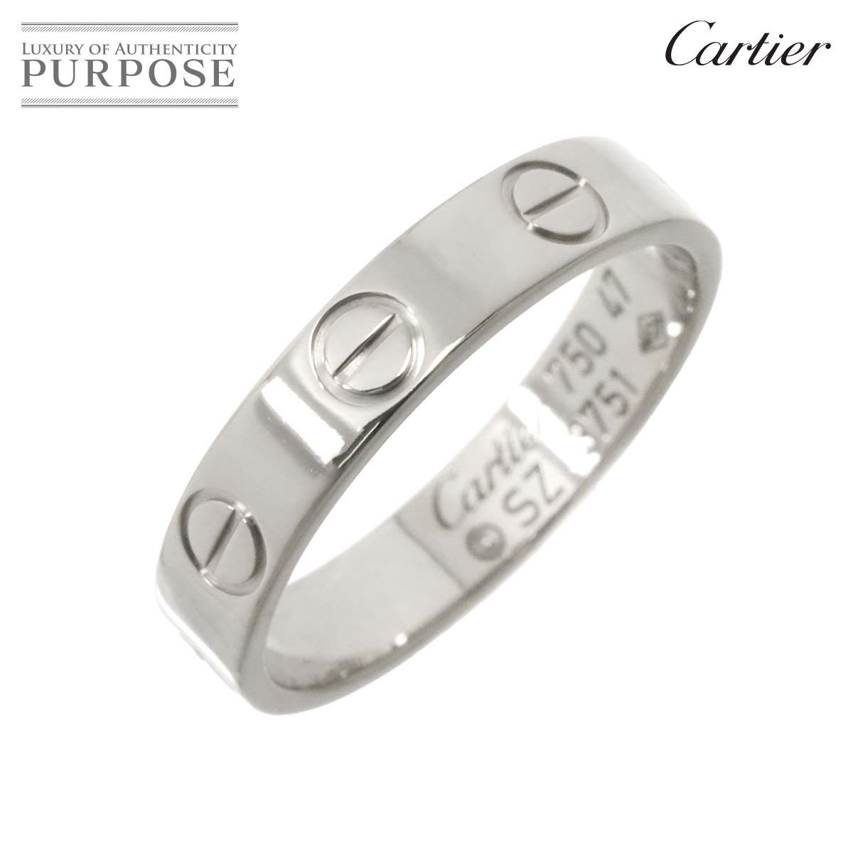 カルティエ Cartier ミニラブ #47 リング K18 WG ホワイト