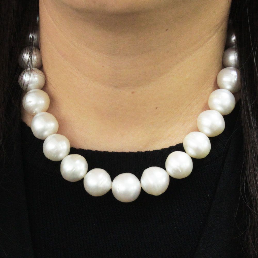 希少 圧巻の超大粒！ 14-17mm 南洋 白蝶 真珠 ネックレス 鑑別 - メルカリ 
