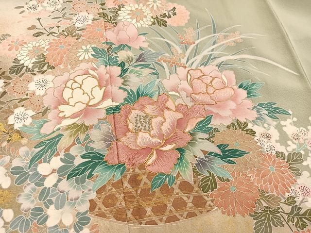 平和屋着物□豪華色留袖 作家物 駒刺繍 花籠文 暈し染め 金彩