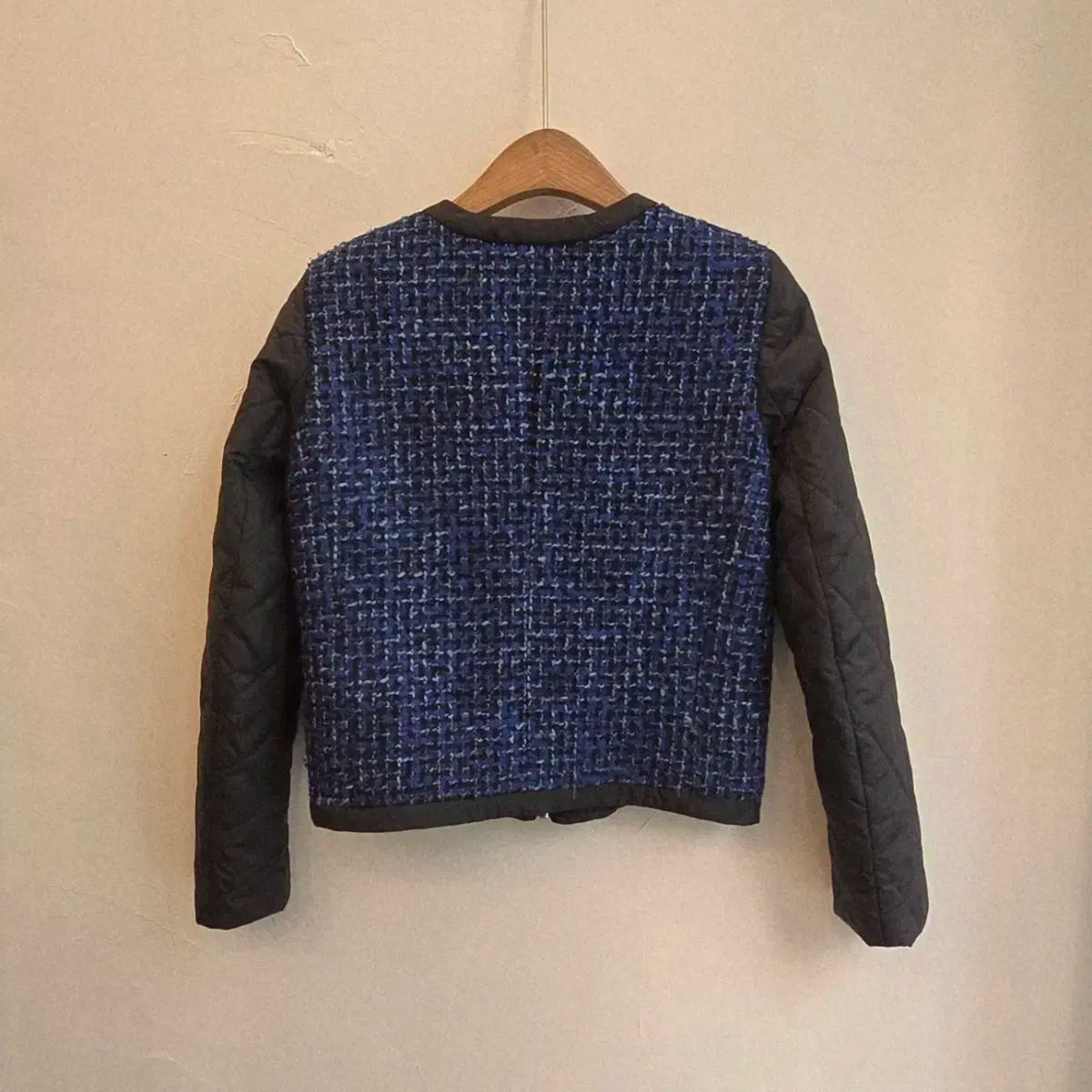 サンドロ ツイード キルティング バイカラー ジャケット