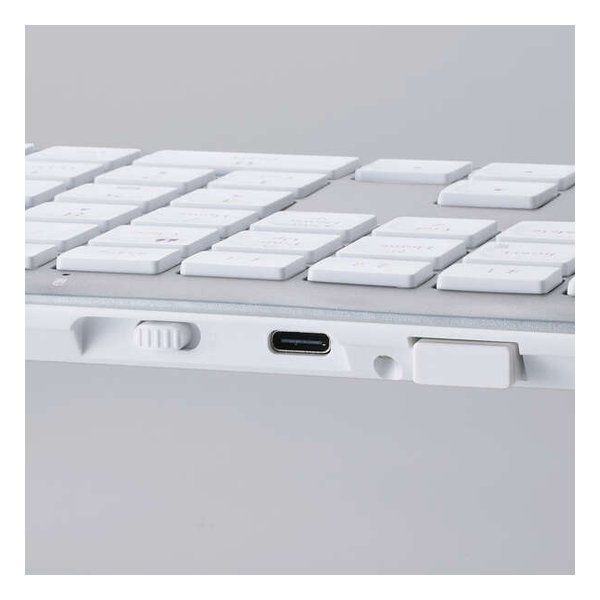 USB無線 Bluetooth薄型フルキーボードWHITE