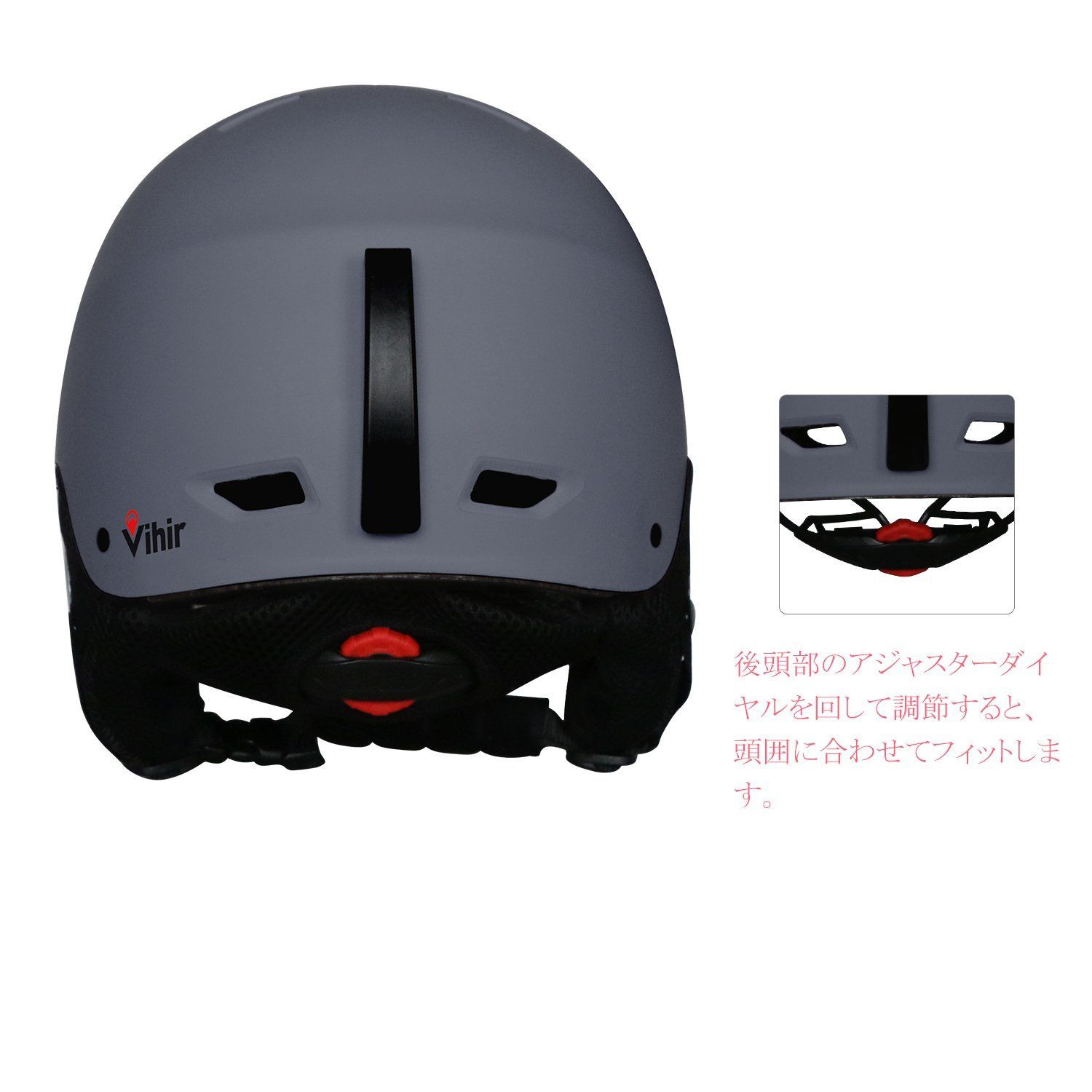 Vihir スキー スノーボード ヘルメット ブラック L 男女兼用