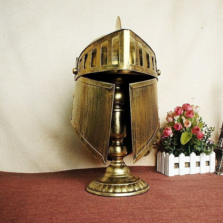 鉄兜 鉄板 かっこいい ディスプレイ ヨーロッパ オブジェ ブリギ ゴールド ローマ兵 防具 ゴールデン ヘルメット 中世 レプリカ