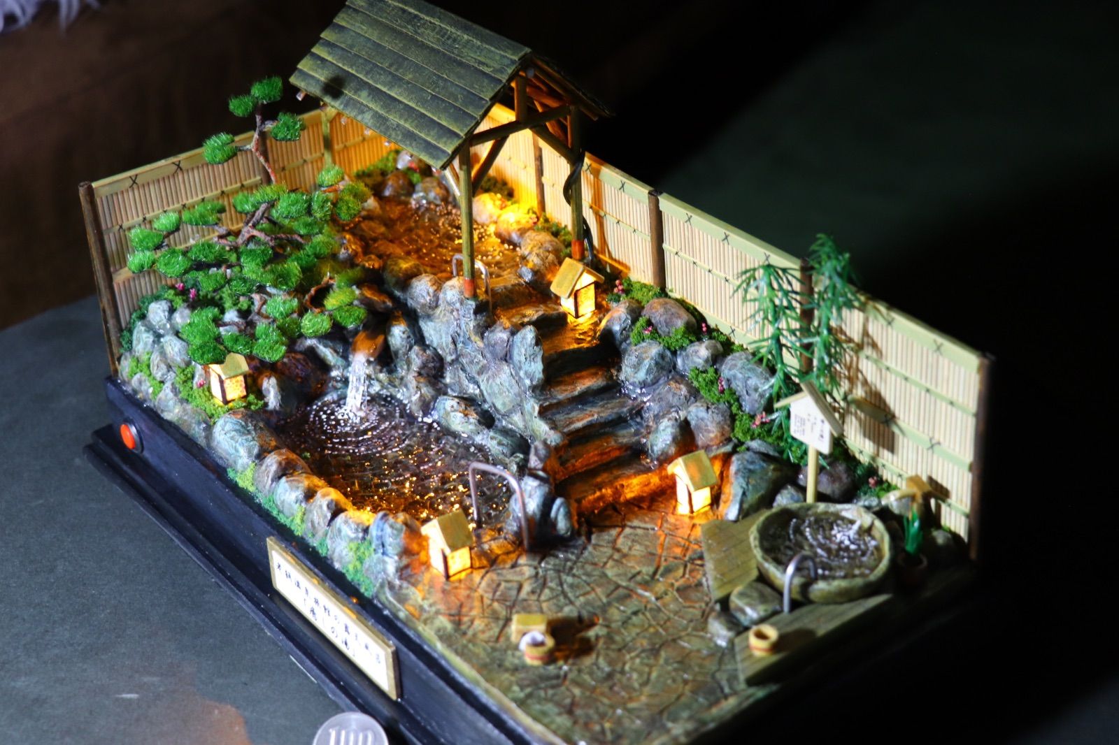 ミニチュア老舗旅館の温泉 ジオラマ ハンドメイド - メルカリ