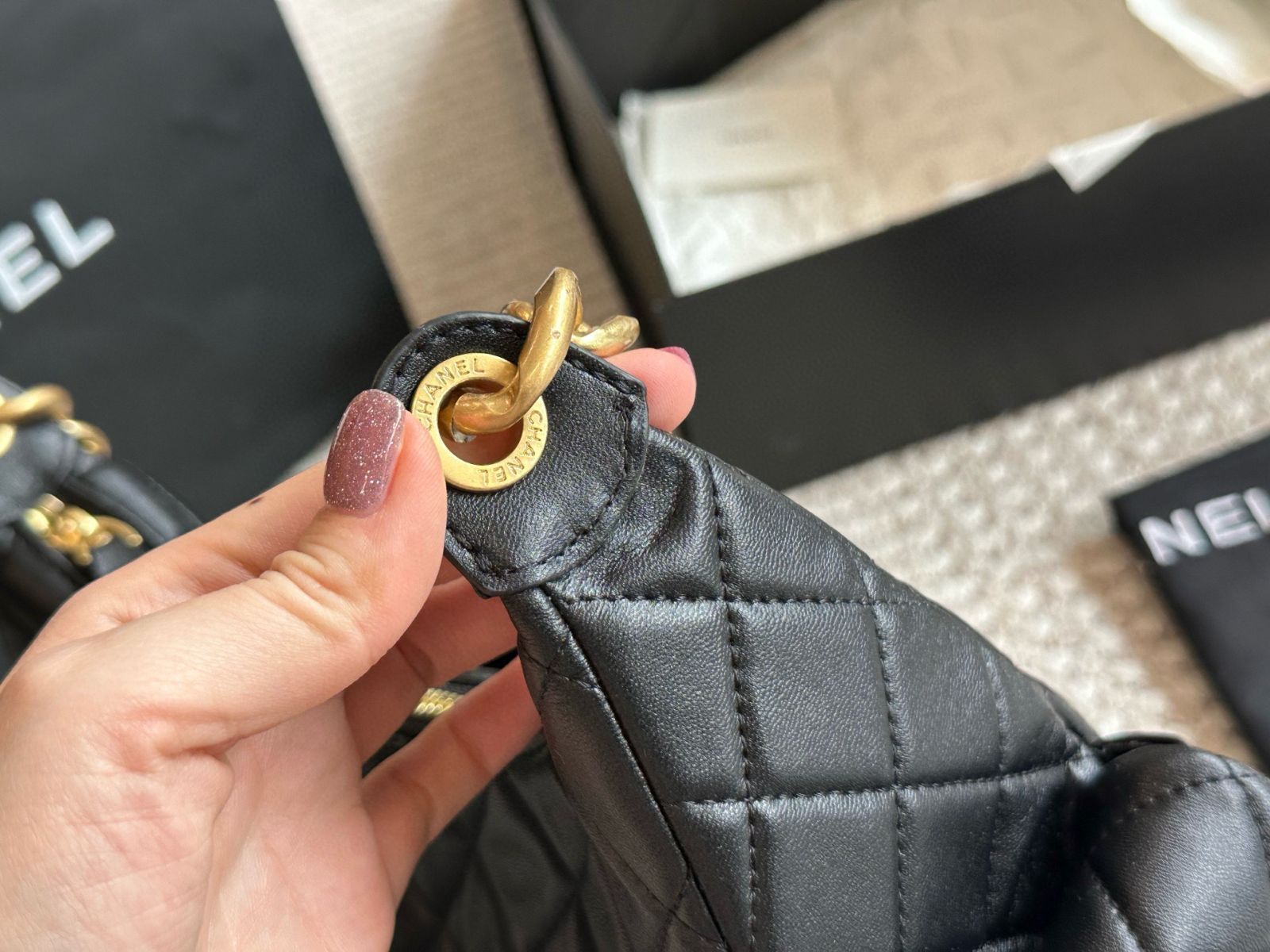  今日 Chanel Vintage Bowling Bag ヴィンテージ ボウリング バッグ トートバッグ バッグ