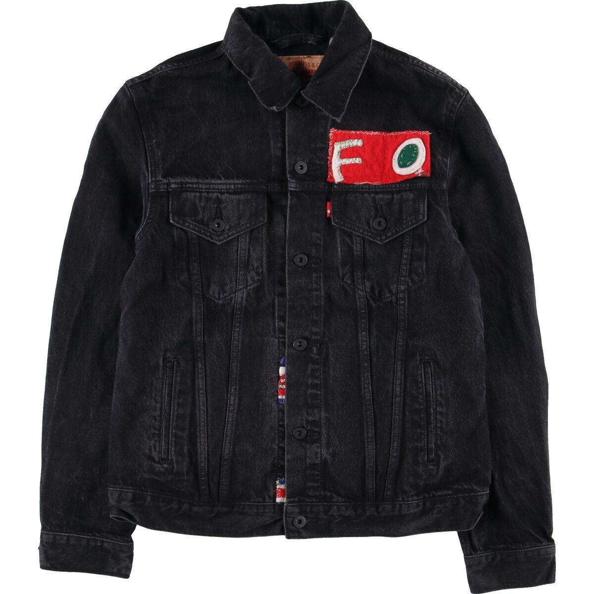 古着 リーバイス Levi's ブラック デニムジャケット Gジャン メンズL