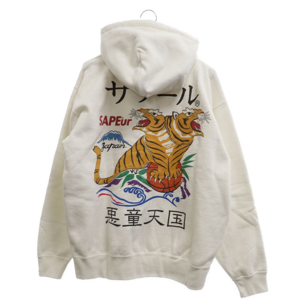 SAPEur (サプール) Zip Up Parka 悪童天国 ジップアップパーカー ホワイト - メルカリ