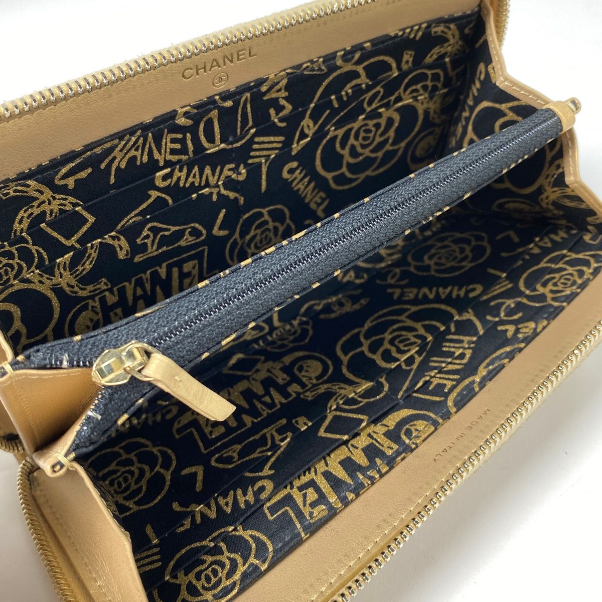 シャネル CHANEL ココマーク ラウンドファスナー 長財布 マトラッセ  