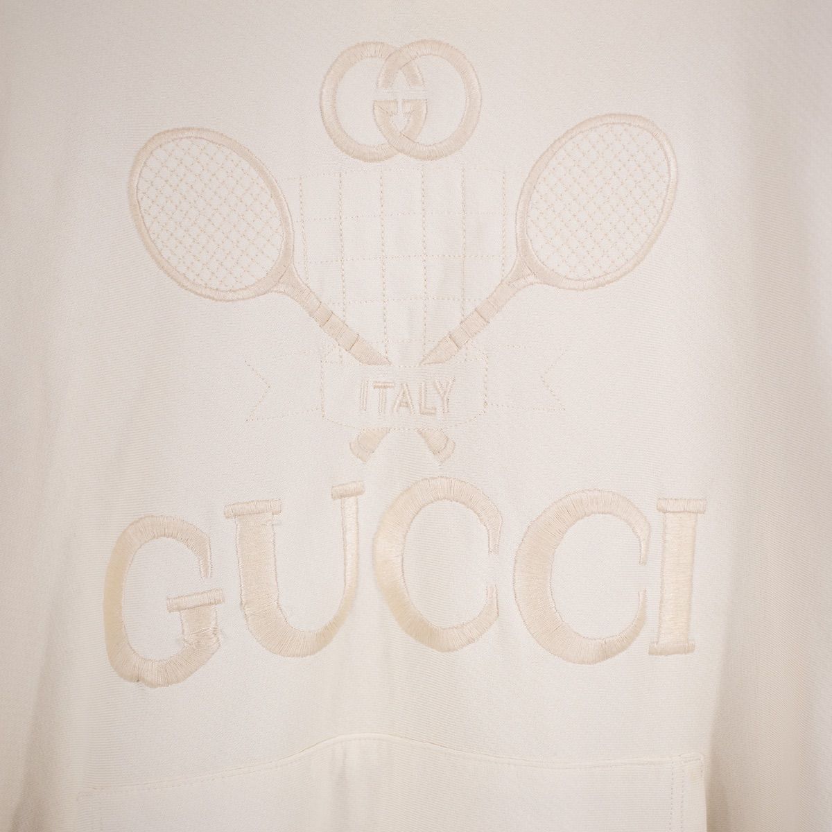 GUCCI】グッチ コットンパーカー アイボリー テニス柄 メンズ S GUCCI】グッチ コットンパーカー アイボリー テニス柄 メンズ S