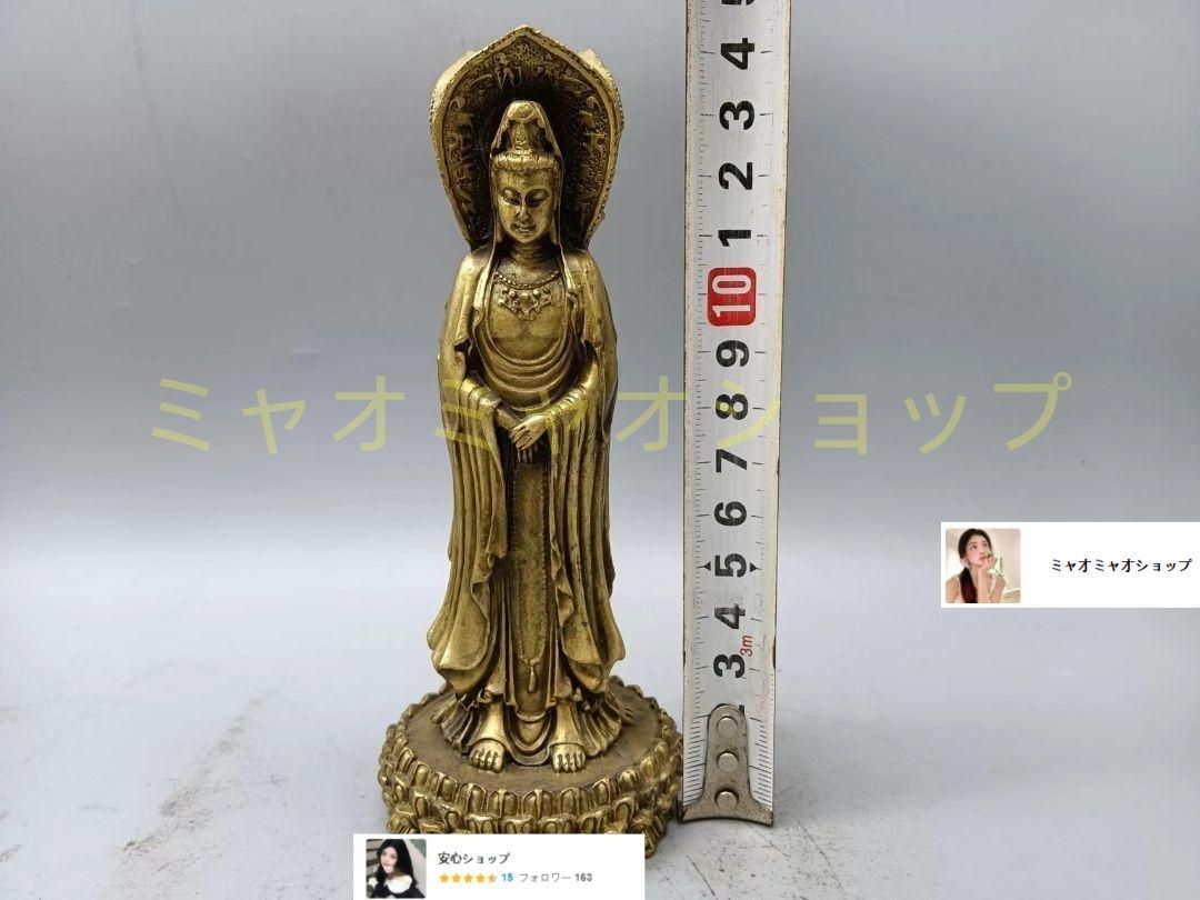 仏教美術 観音菩薩仏像 置物 銅製 仏像 彫刻 置物 開運 風水 仏教美術 三面観音菩薩仏像 銅製 仏像 彫刻 置物 開運 風水