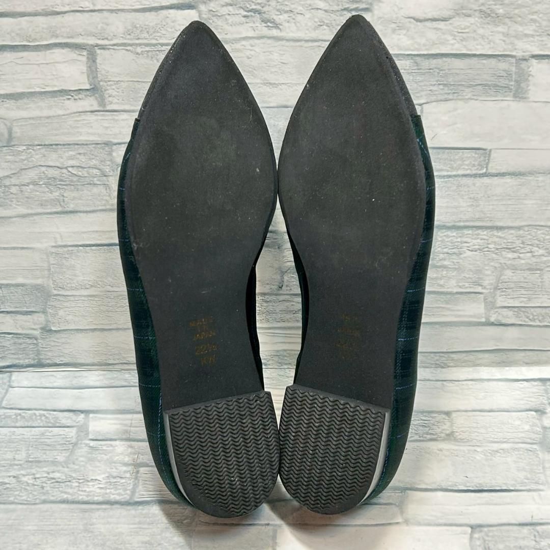 美品】DIANA パンプス グリッター チェック柄 ポインテッドトゥ 22.5cm