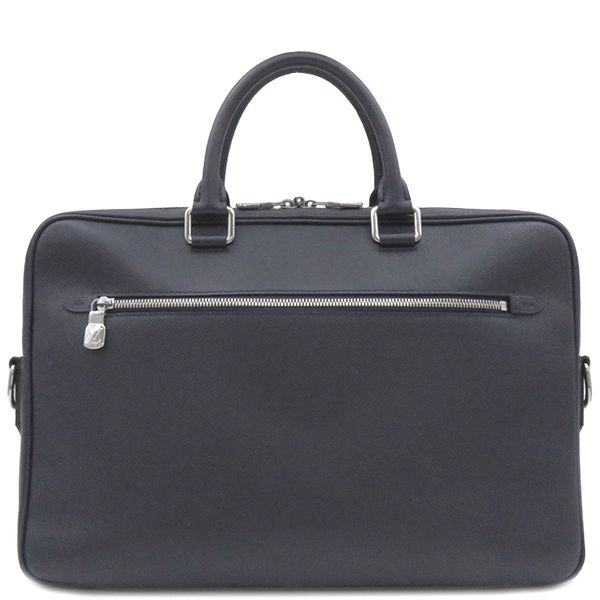 ルイヴィトン LOUIS VUITTON ビジネスバッグ ポルトドキュマンビジネス タイガ ネイビー シルバー金具 紺 ハンドバッグ ショルダーストラップ欠品  M33442 RFID【中古】
