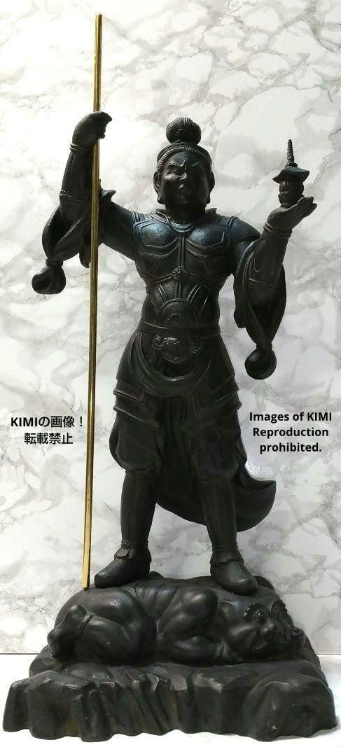 大型　毘沙門天　銅像　全長約40cm 約5.6kg　銅像　仏教美術　伝統工芸 大型 毘沙門天 銅像 全長約40cm 約5.6kg 銅像 仏教美術 伝統工芸