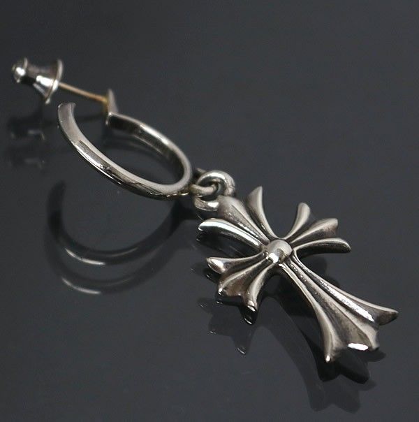 CHROME HEARTS 銀座店 クロムハーツ タイニー CHクロス フープ ピアス メンズ シルバー SV925 100465