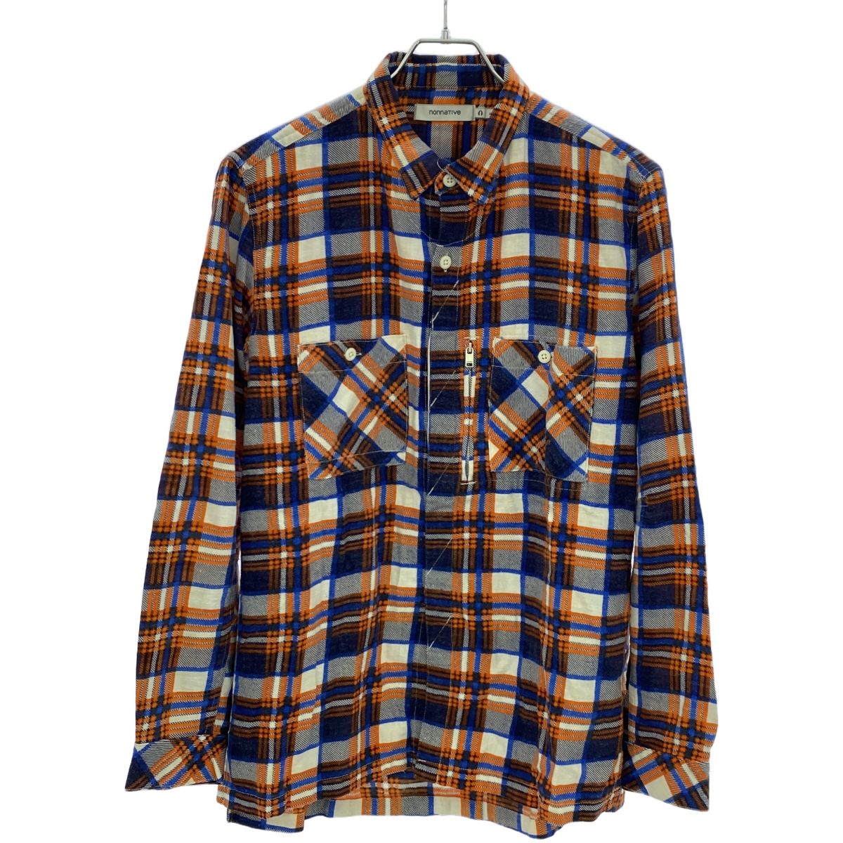 nonnative ノンネイティブ 16AW ADVENTURER SHIRT コットンチェックネルシャツ NN-S3001 ブルー オレンジ系 0