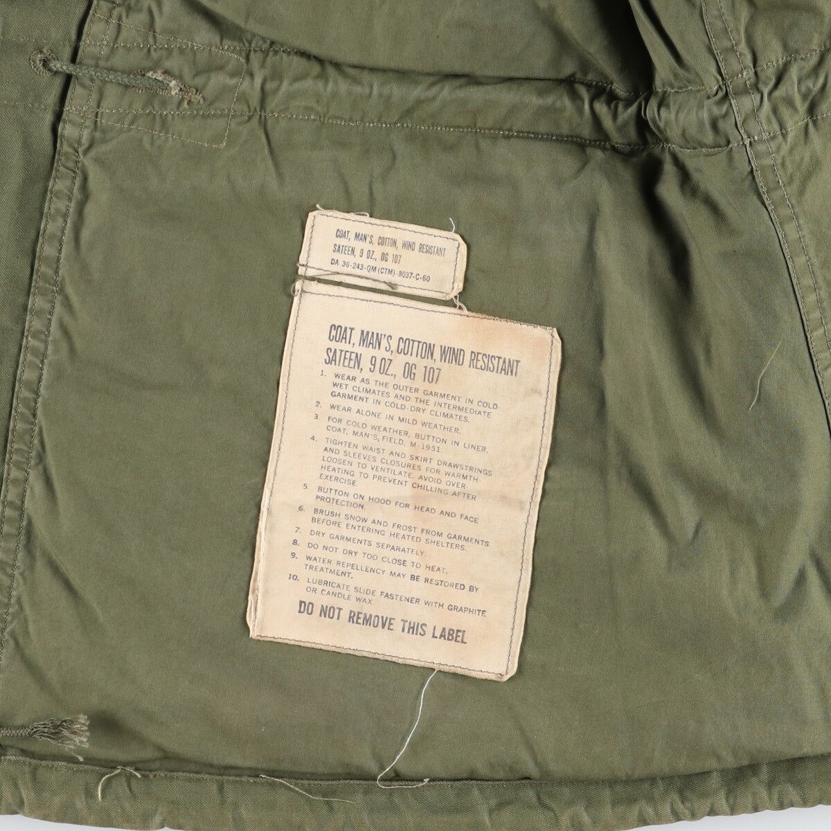 古着 50~60年代 米軍実品 M-51 ミリタリー フィールドジャケット USA製 SHORT SMALL メンズS相当 ヴィンテージ/evb007125 M-51 米軍実品 ミリタリー アメリカ軍 カーキ │ヴィテージ
