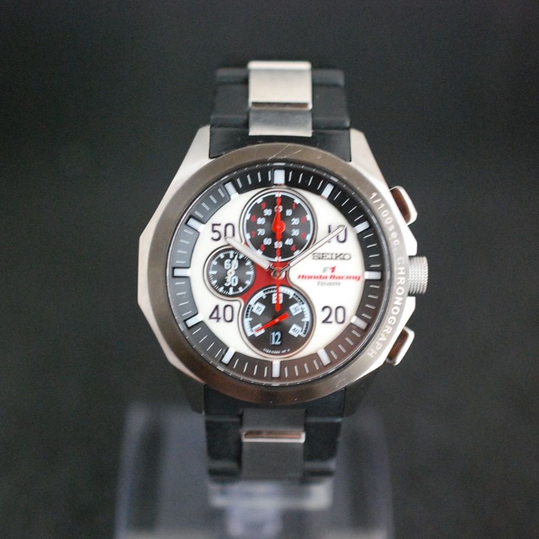 255 【美品 稼働】新品電池 SEIKO HONDA RACING 7T82-0AD0 y2k