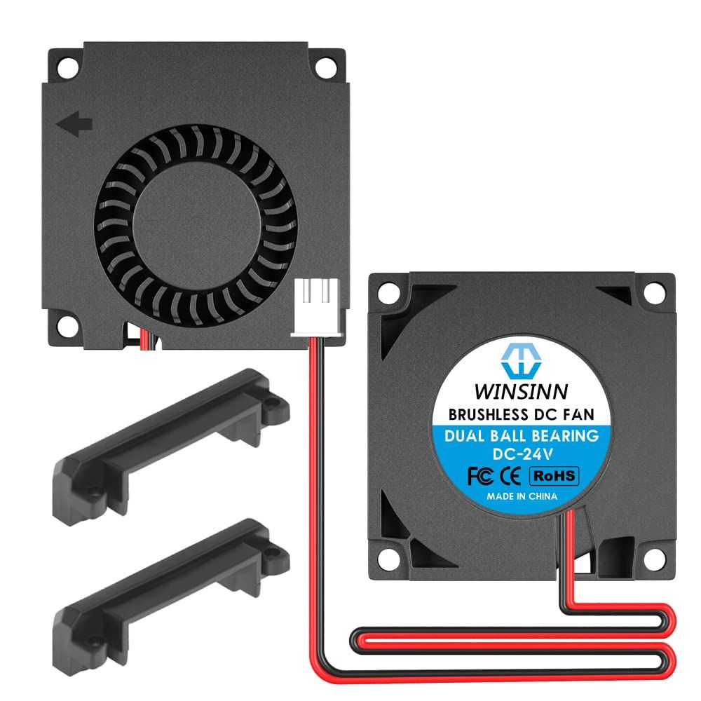 WINSINN 40mm ブロワーファン 24V Ender 3ファン アップグレード 24ボルト ファン ブロワー 4010 デュアルボールベアリング、Ender 3 Pro 3X CR-10Sに対応 (2個パック) [DC 24V - デュアルボール。]