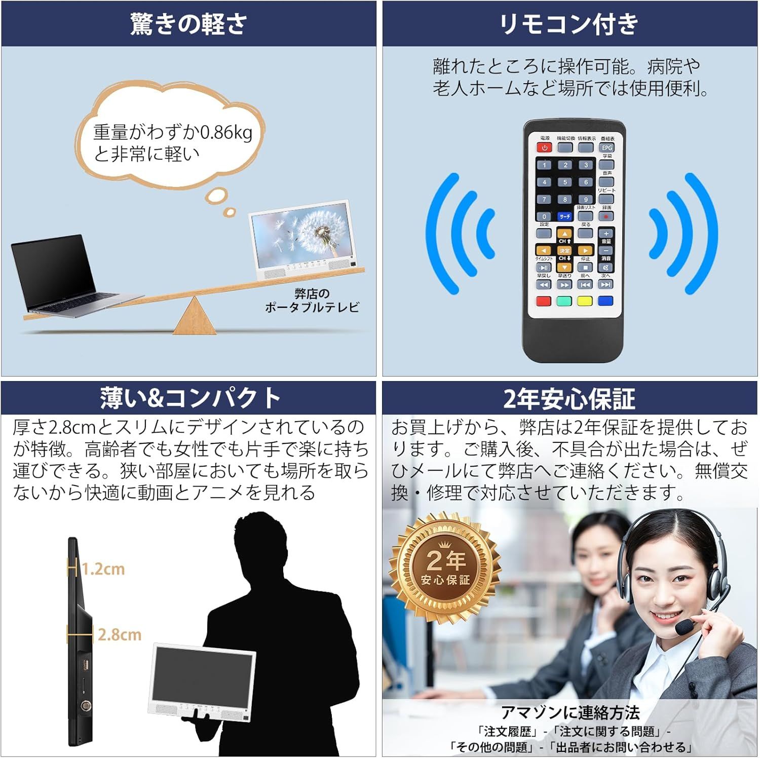 録画機能付き]ポータブルテレビ 2025新登場 テレビ小型 14.1