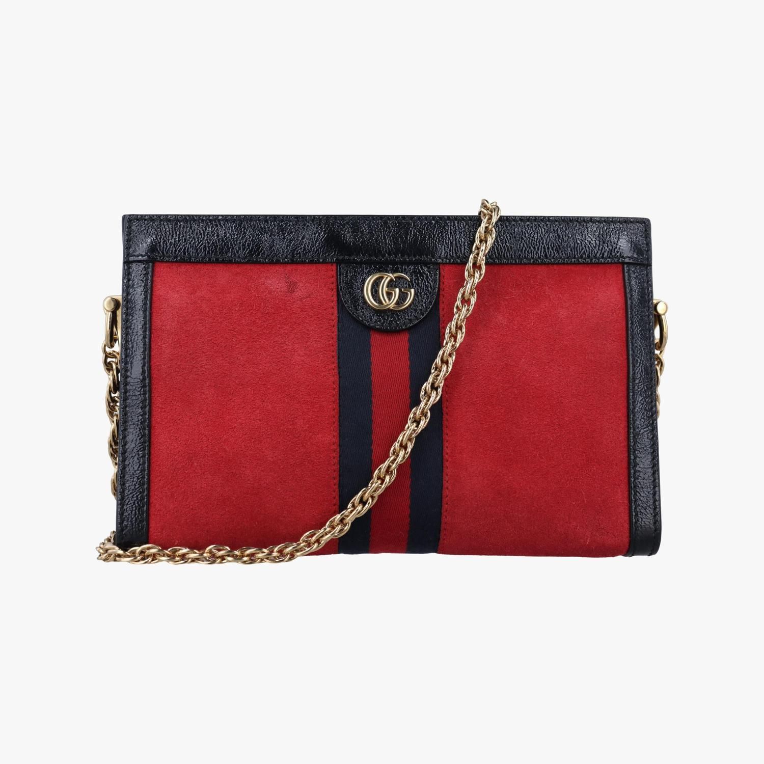 グッチ Gucci ショルダーバッグ レディース オフィディア レッド×ブラック スエード×レザー 503877 520981 - メルカリ