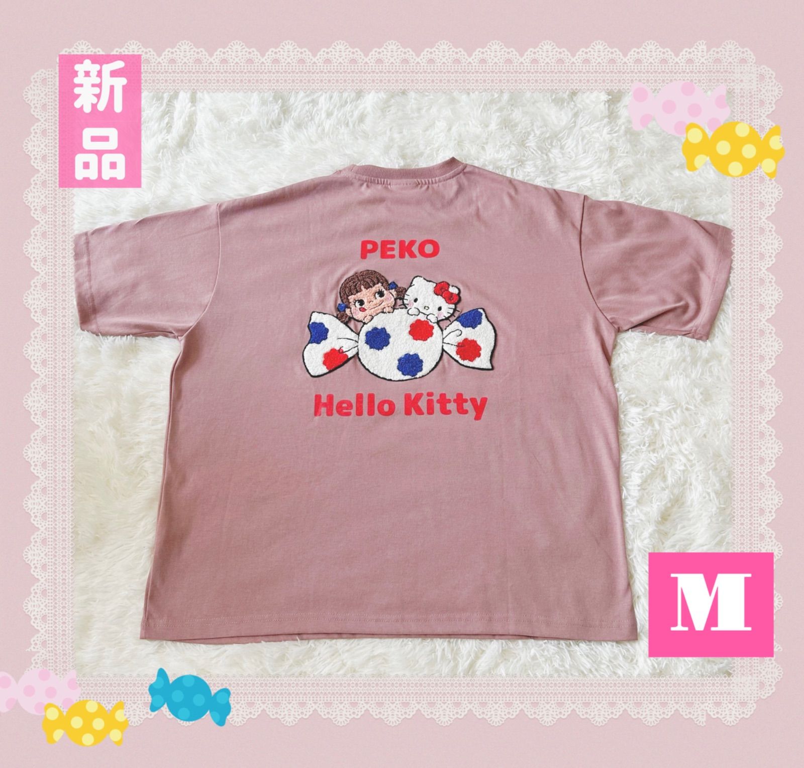 260.新品タグ付き♡キティちゃん ✖️ ペコちゃん レディース Tシャツ
