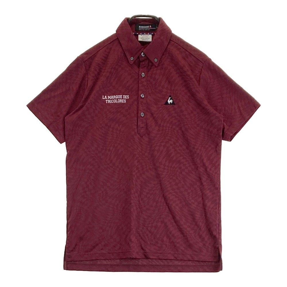 サイズ：L LECOQ GOLF ルコックゴルフ  半袖ポロシャツ ボタンダウン 総柄 レッド系 [240101283027]# ゴルフウェア メンズ ストスト