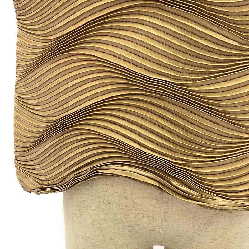 ISSEY MIYAKE / イッセイミヤケ | 3D プリーツ ストレッチ ノースリーブ トップス | 2 | ベージュ | レディース ISSEY MIYAKE / イッセイミヤケ | 3D プリーツ ストレッチ