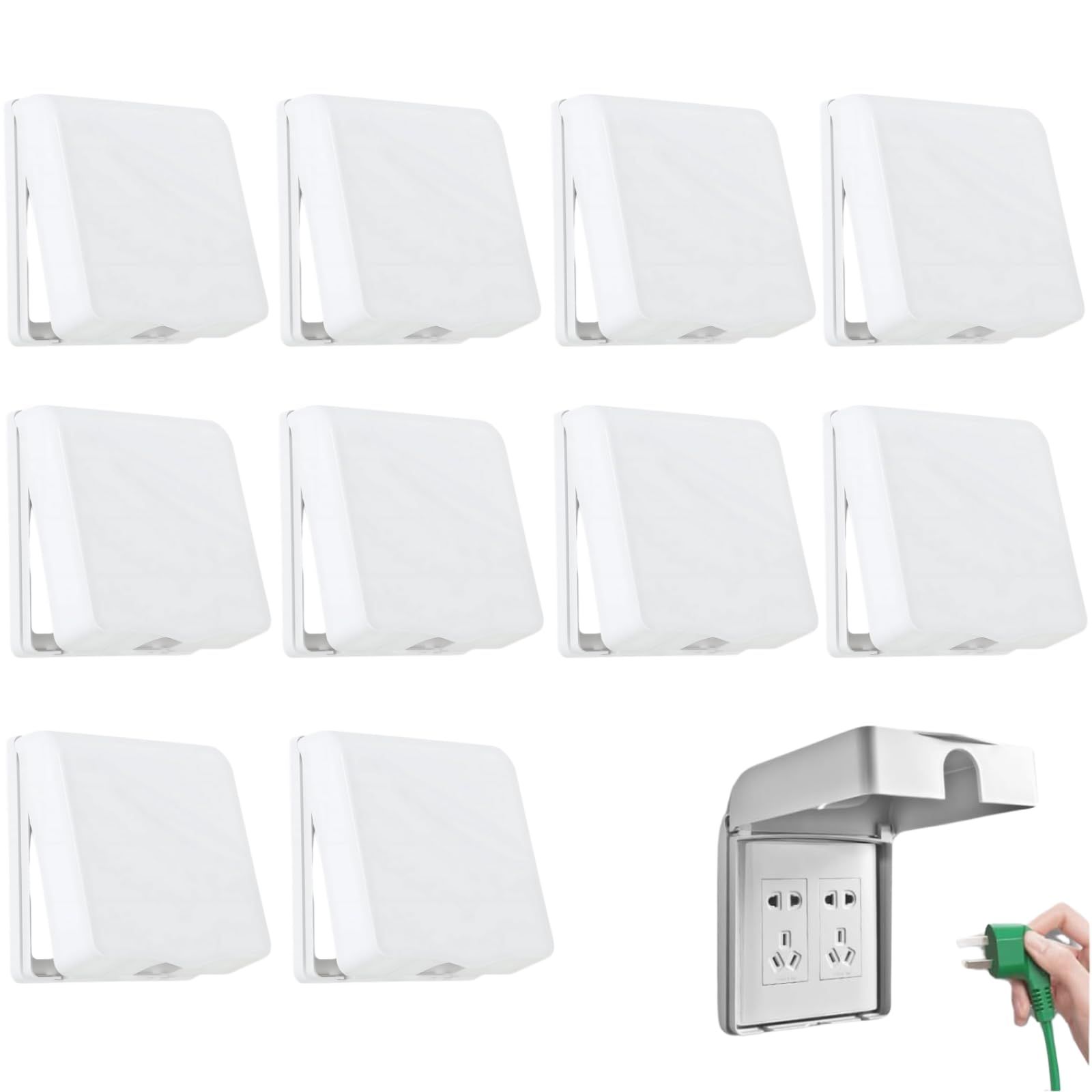 HAPPY SUGAR コンセントカバー コンセントガード ベビーガード 赤ちゃん 防水 保護 感電防止 盗電防止 トラッキング防止 屋外コンセント 10個セット