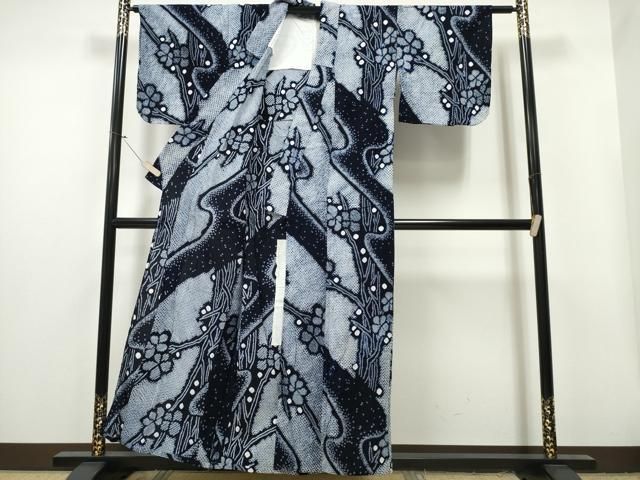 平和屋着物∴夏物 浴衣 有松鳴海絞り 流水枝花文 綿 CAAY4517ng