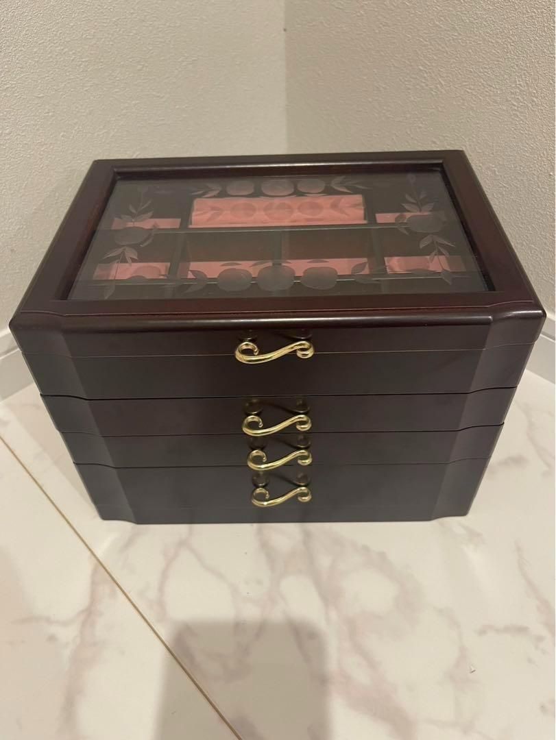 G-wood ダークブラウン ジュエリーボックス 宝石箱 小物入れ オリジナル
