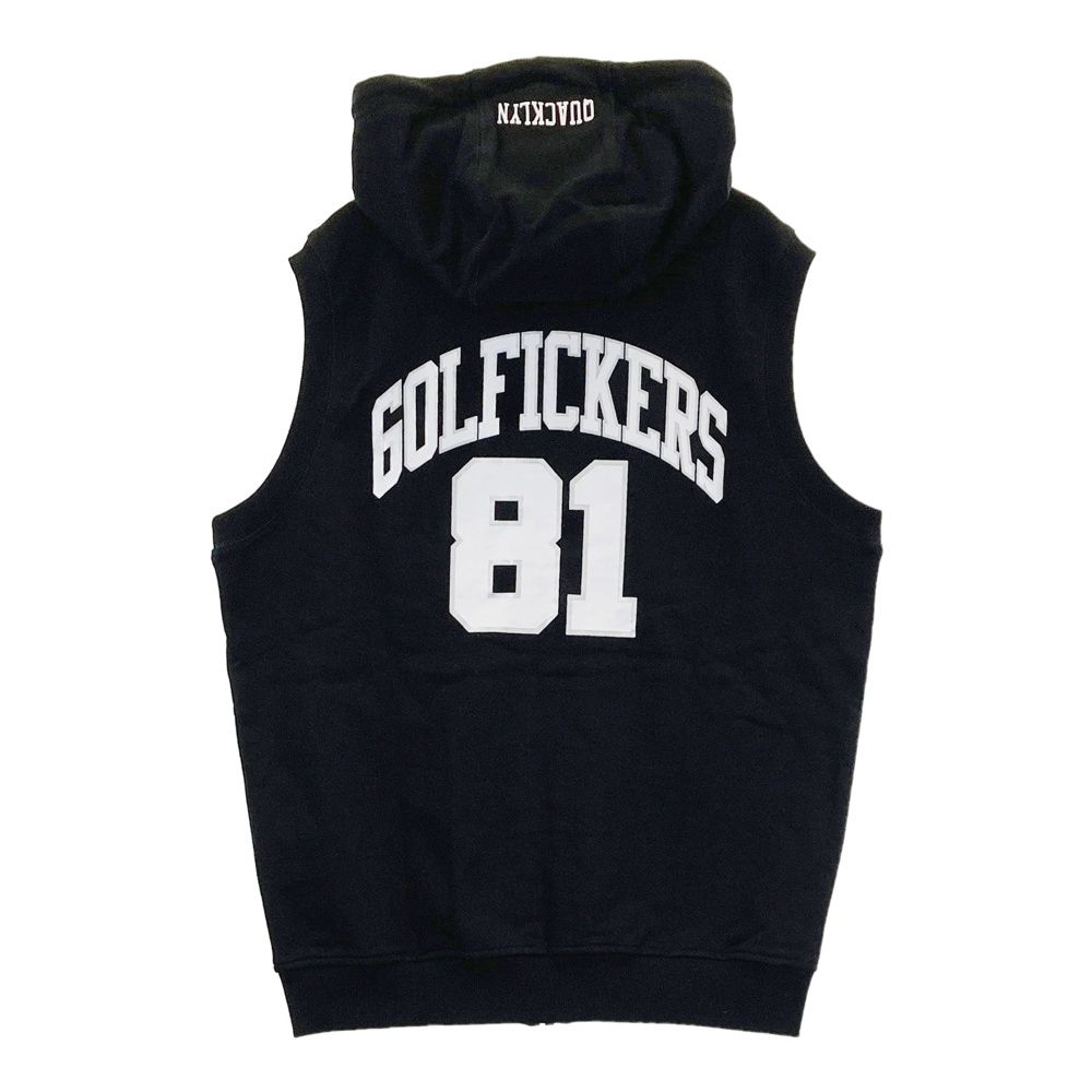 GOLFICKERS ゴルフィカーズ フード付ジップベスト グレー　M GOLFICKERS ゴルフィカーズ フード付ジップベスト グレー M